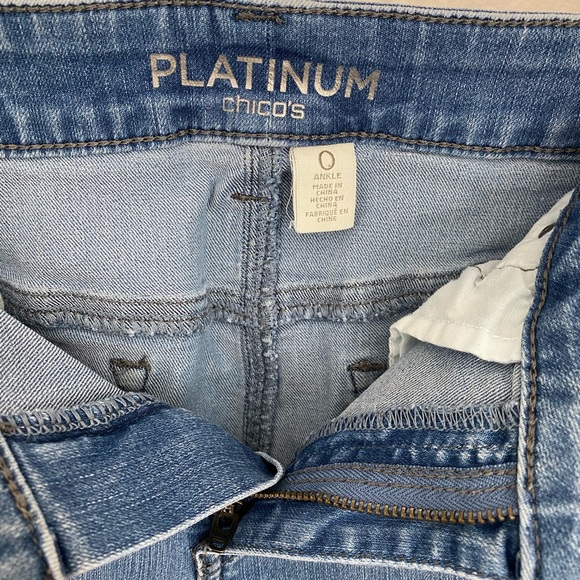 Chico's Platinum • Washed Blue Curvy Ankle Cropped Jeans - Picture 6 of 11